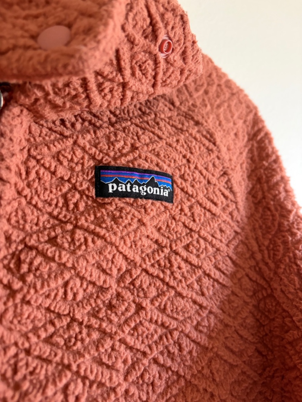 Patagonia Rust-Orange Textured Fleece Jacket - Picture 2 of 8